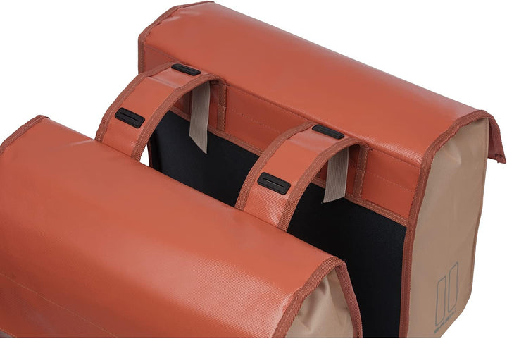 Basil Double Bicycle Bag Urban Load Terra Red/Rose - 48-53 Liter - Tarpaulin 40,5X17,5X46