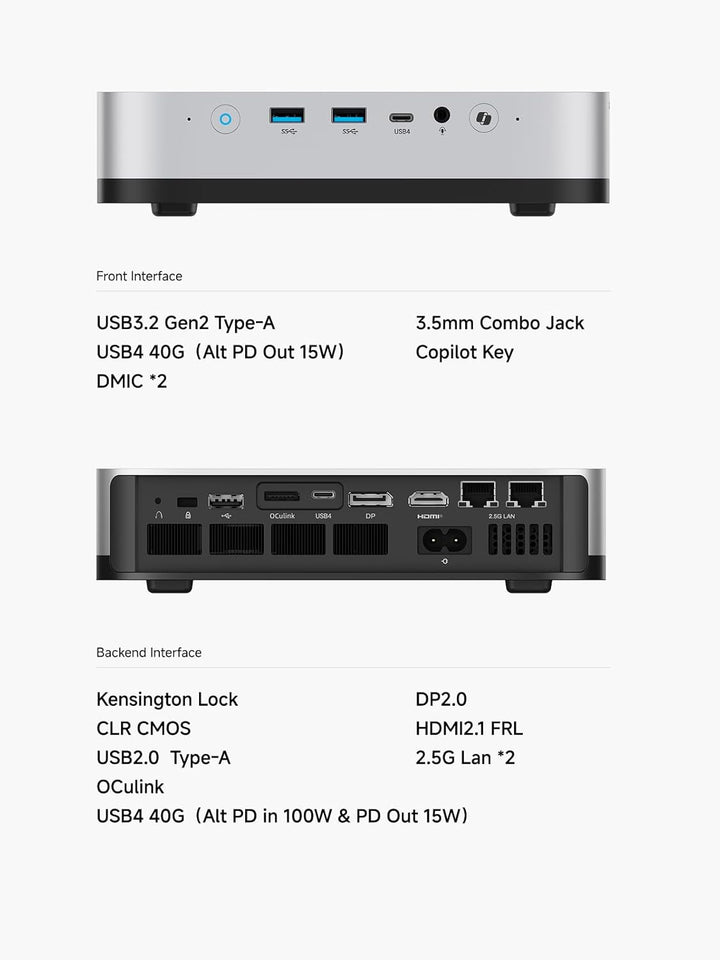 MINIS FORUM AI X1 Pro Mini PC, AMD Ryzen AI 9 HX370 (12 Kerne/24 Threads, bis zu 5,1 GHz) und AMD Ra