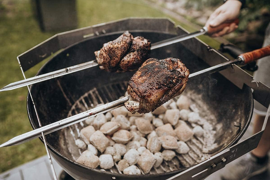 MOESTA-BBQ 10303 Churrasco BBQ Set für Smokin' PizzaRing - Bratspiess-Mangal-Aufsatz für Kugelgrill