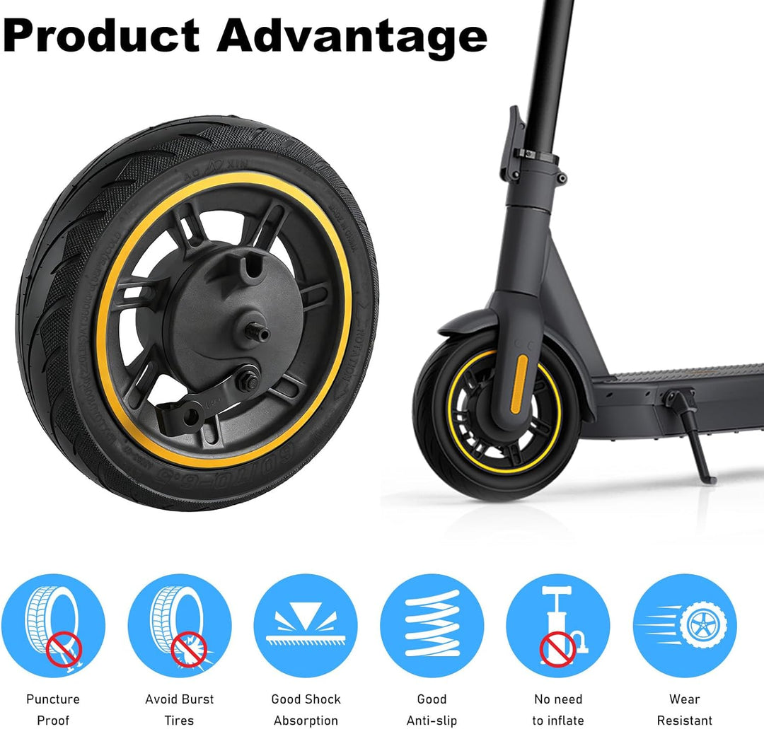 Elektroroller Vorderrad Für Ninebot Max G30, 60/70-6.5 Vakuumreifen Mit Trommelbremse, 10 Zoll Scoot