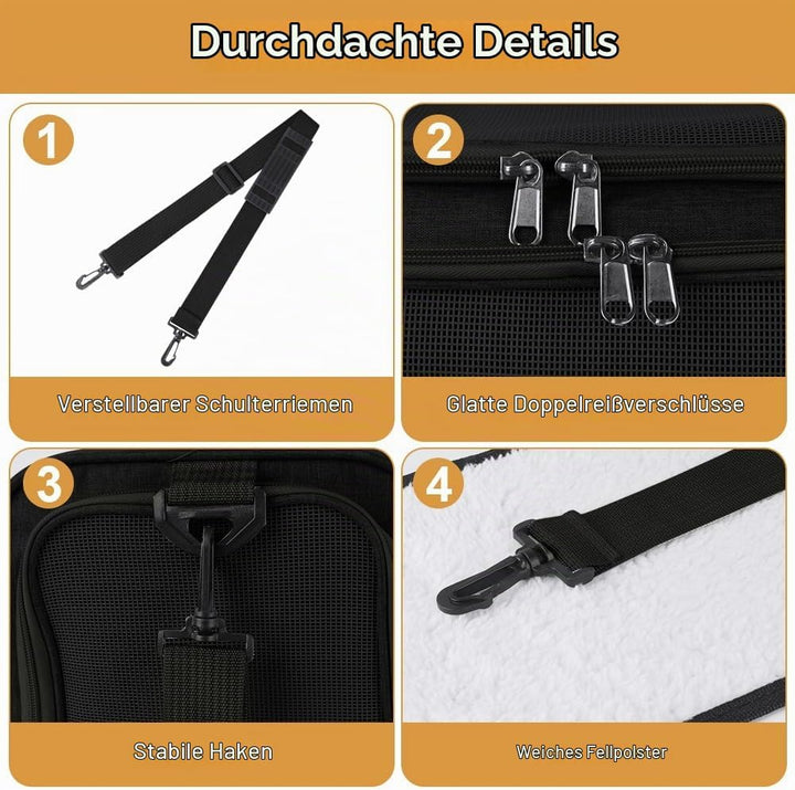 Hundebox faltbar, Hundetransportbox, Transporttasche für Katze Hund für Reise Auto Flugzeug, Leicht