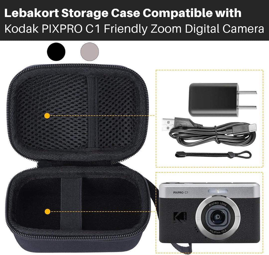 Lebakort Hart Schutz Hülle Etui Tasche für Kodak Pixpro C1 Digitalkamera | Ultrakompakt Digitalkamer