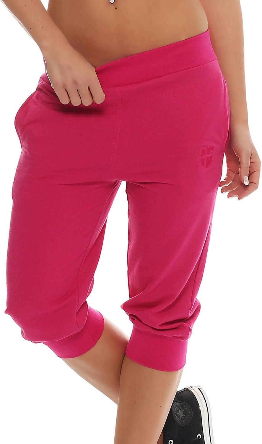 Gennadi Hoppe Damen 3/4 Trainingshose Sporthose Kurze Hose Sport Fitness Jogginghose Shorts Barmuda