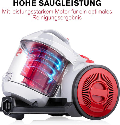 Dirt Devil Staubsauger ohne Beutel DD2503 - Bodenstaubsauger 700W - HEPA 12 Filter - 9M Reichweite -