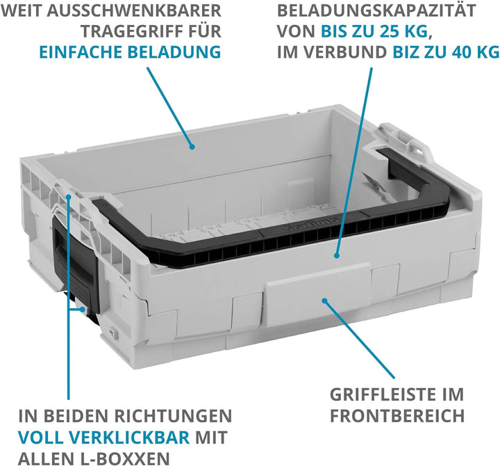 Bosch Sortimo LT-BOXX 272 in grau | Werkzeugaufbewahrung System | Werkzeugkoffer gross leer | Ideale