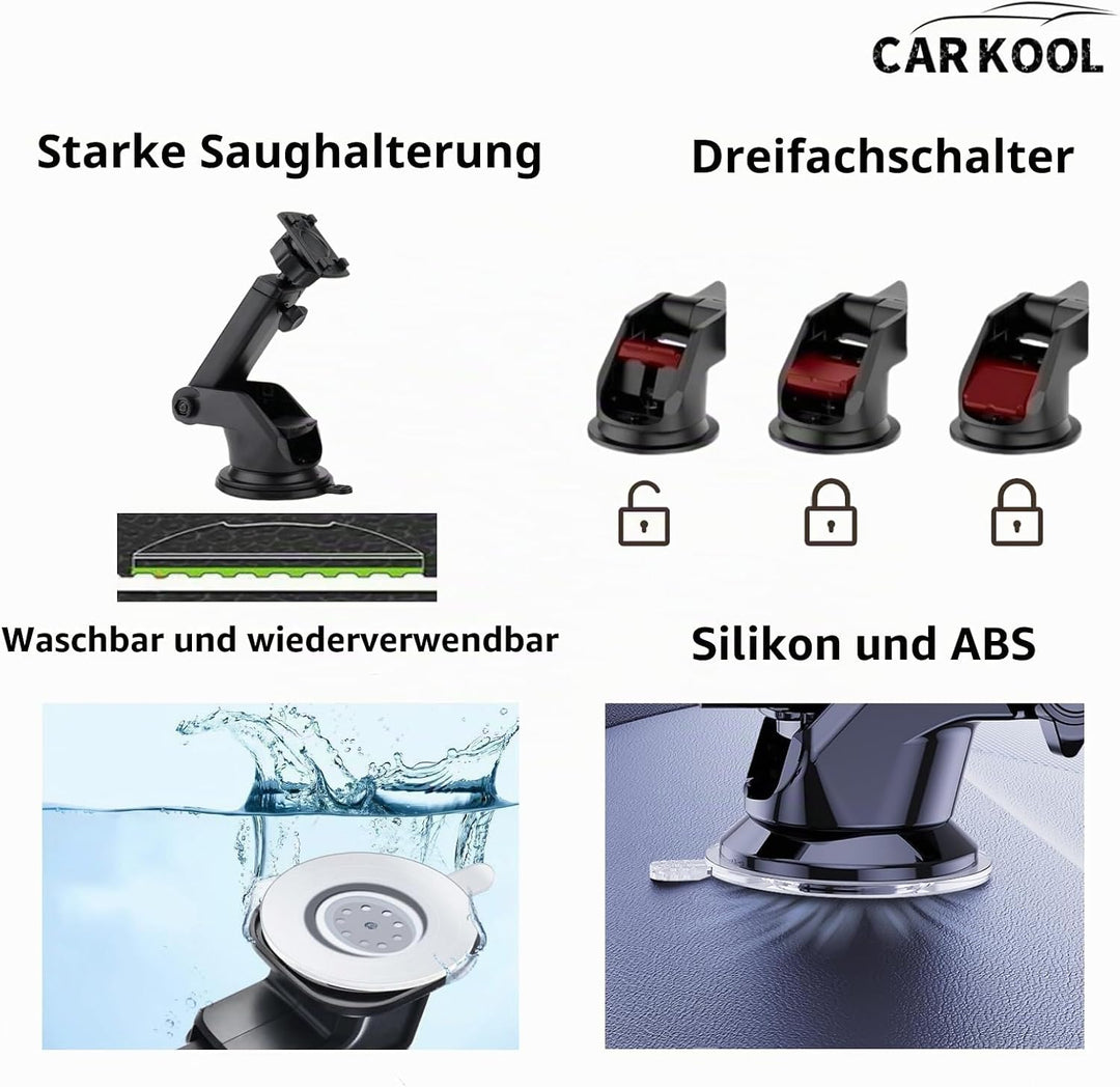 Saugnapfhalterung für CarPlay Display, 360° Drehbare Armaturenbrett Carplay Halterung Auto, 17 mm Ku