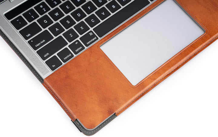 TYTX Hülle Kompatibel mit MacBook Air 13 Zoll Echtes Leder Cover Folio Book für MacBook Air 13 2021-