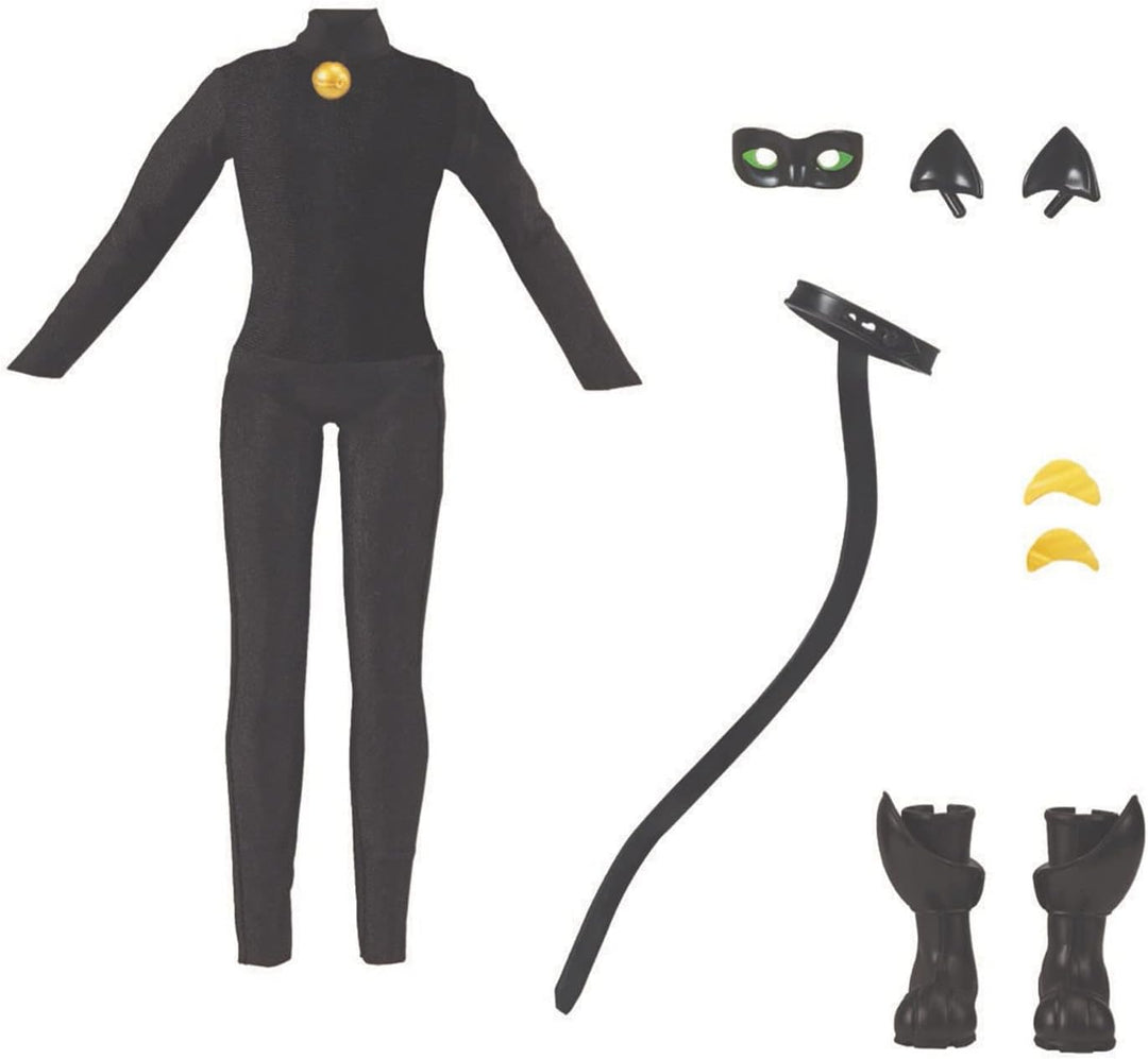 BANDAI - Miraculous - Miraculous Puppe Cat Noir und Adrien - Mannequin Puppe 26 cm und ihre 2 Outfit