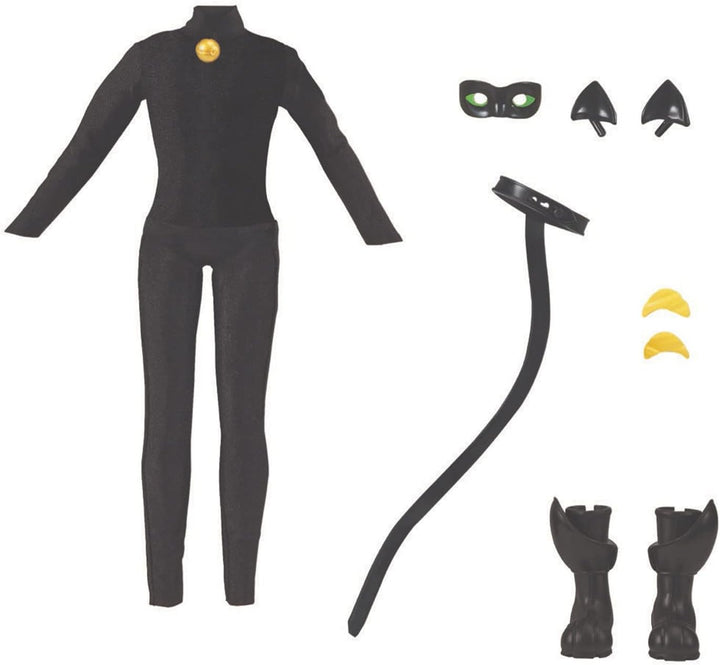 BANDAI - Miraculous - Miraculous Puppe Cat Noir und Adrien - Mannequin Puppe 26 cm und ihre 2 Outfit