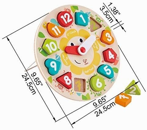 Hape Steckpuzzle Uhr - Grosses Holz-Uhrpuzzle-Lernspielzeug mit dicken Zeigern und Zahlen, pädagogis