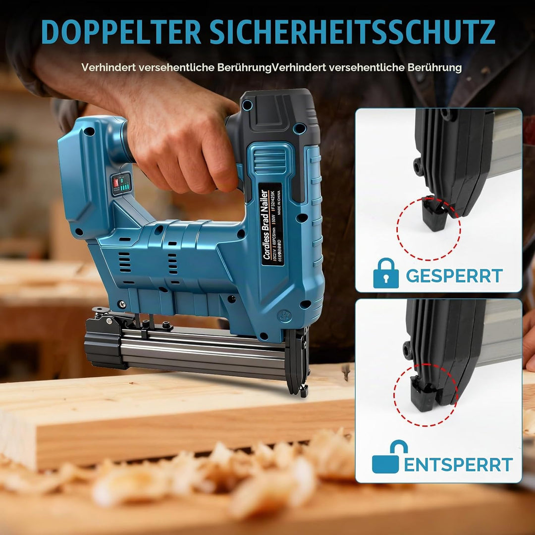 Verbesserter 18GA Akku-Nagler, kompatibel mit Makita 18V-Akku, bürstenloser Nagler, elektrischer Tac