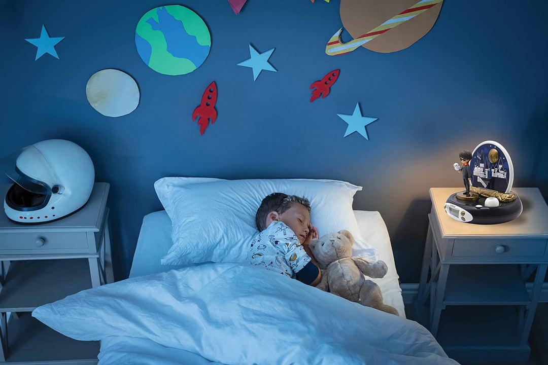 Lexibook, Harry Potter, Projektorwecker für Kinder, Nachtlicht und Zeitprojektion an die Decke, Soun