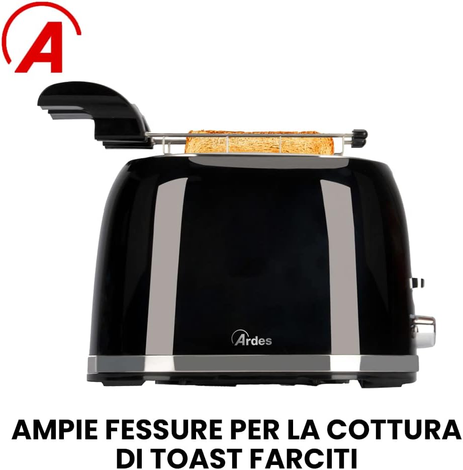 ARDES - ARTOAST03 TOSTO PRESTIGE Toaster mit gefüllten Toastzangen - 2 Timer für 7 Röstungen - Toast