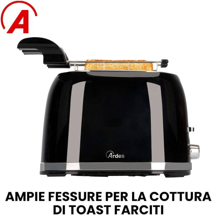 ARDES - ARTOAST03 TOSTO PRESTIGE Toaster mit gefüllten Toastzangen - 2 Timer für 7 Röstungen - Toast