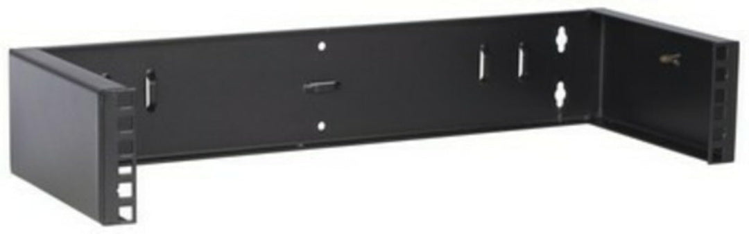 2 HE - 19 Zoll Montagerahmen für Wandbefestigungen ohne Schaniere - 180mm Tief - Schwarz 180mm tiefe