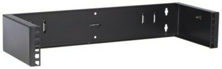 2 HE - 19 Zoll Montagerahmen für Wandbefestigungen ohne Schaniere - 180mm Tief - Schwarz 180mm tiefe