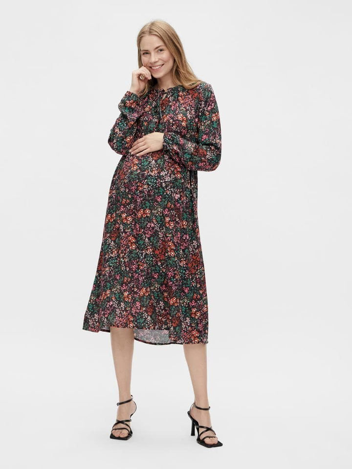 MAMALICIOUS Damen Kleid XS Trekking Green/Aop:flwoers With Rapture Rose And Elder Berry, XS Trekking