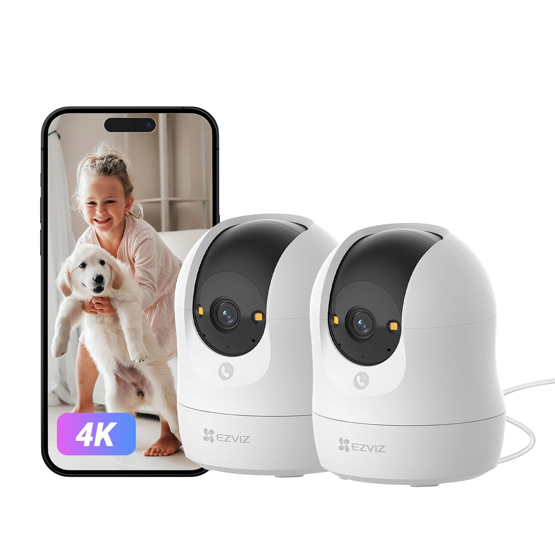EZVIZ C6N G1 4K 8MP Überwachungskamera Innen, 2,4/5 GHz WLAN Baby Kamera, 360° PTZ, Auto-Zoom-Track,