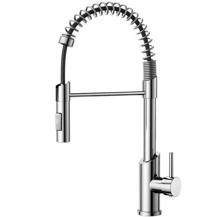 Wasserhahn Küche,Hoher Bogen Hochdruck Küchenarmatur mit Herunterziehen Brause, Spiralfeder Spültisc