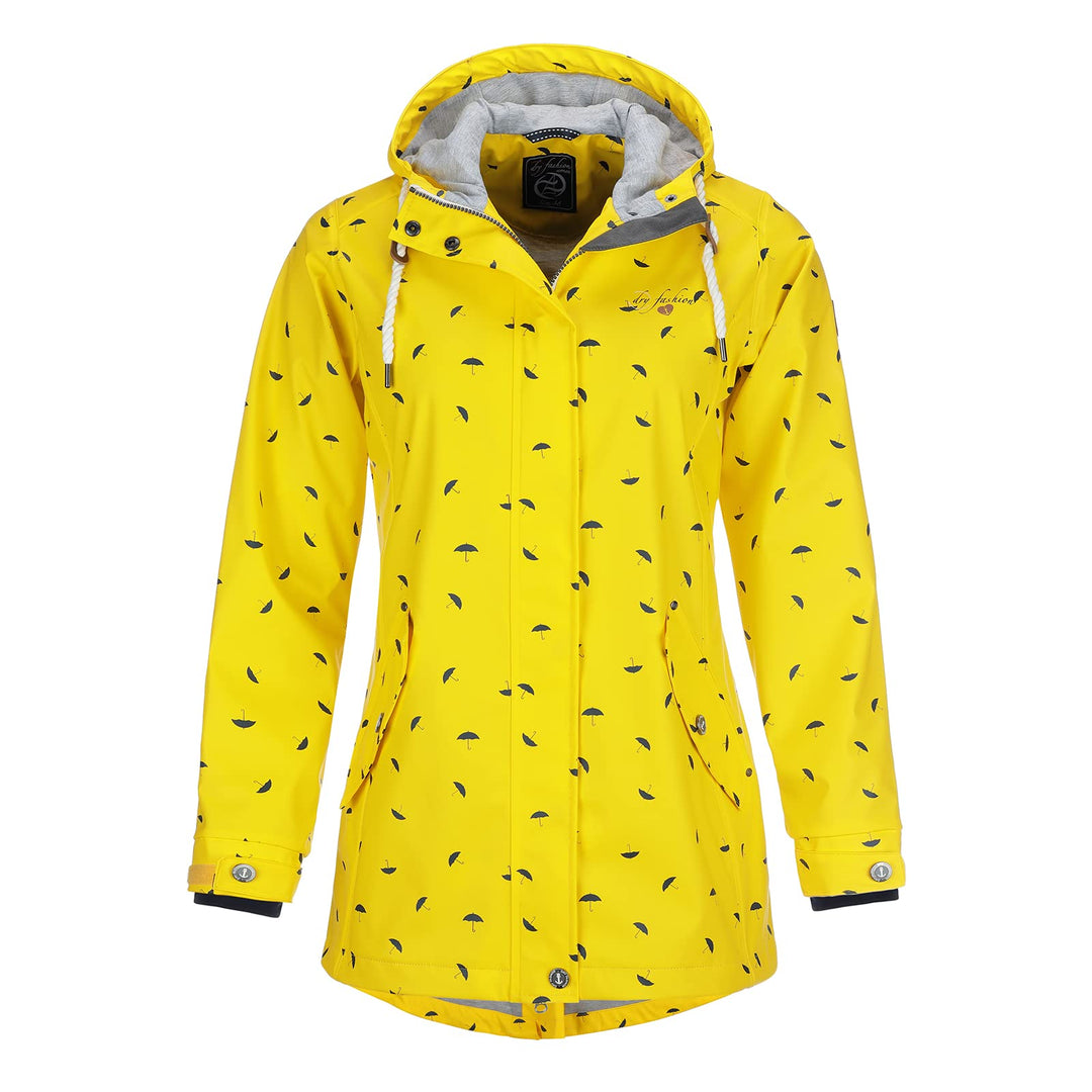 Dry Fashion Damen Regenmantel Wyk Funktionsmantel Parka 46 Gelb, 46 Gelb