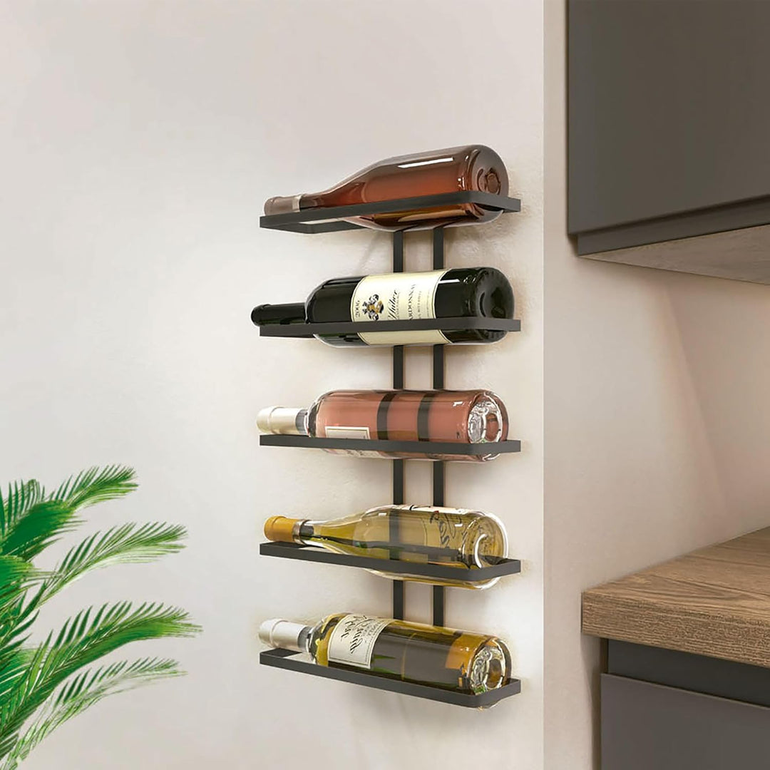 Metaltex 382925000 Wine-Wall Lava Flaschenregal 5er