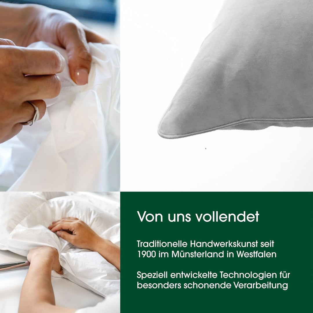 HANSKRUCHEN Premium de Luxe Daunendecke 260x220 cm - Leicht / Übergang - Made in Germany Kassettende