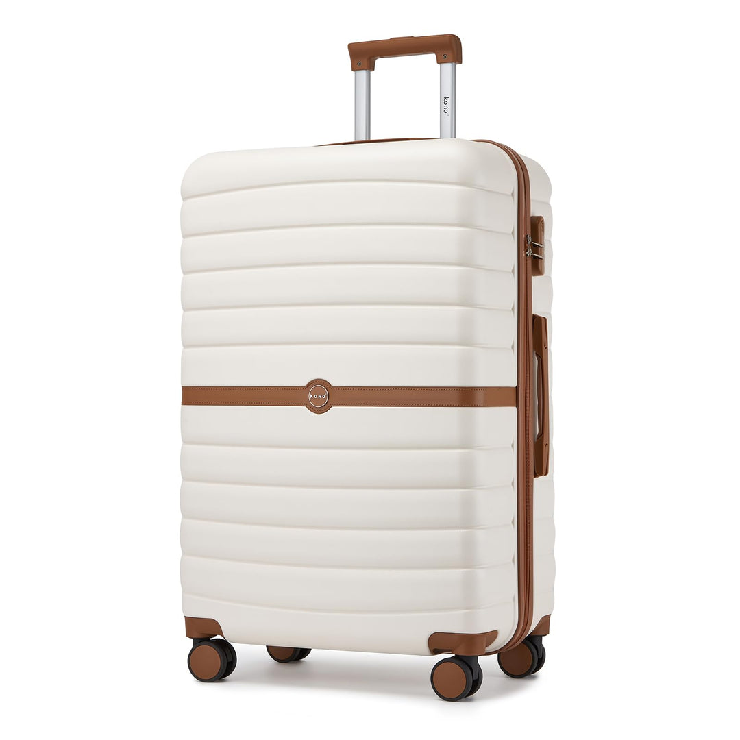 KONO Koffer Reisekoffer Trolley Koffer Gross von ABS+PC Hartschalenkoffer mit Zwillingsrollen und Za