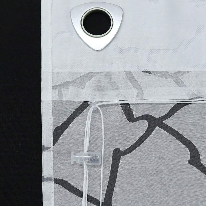 ESLIR Raffrollo mit U-Haken Gardinen Küche Raffgardinen Halbtransparent Ösenrollo Vorhänge Modern Au