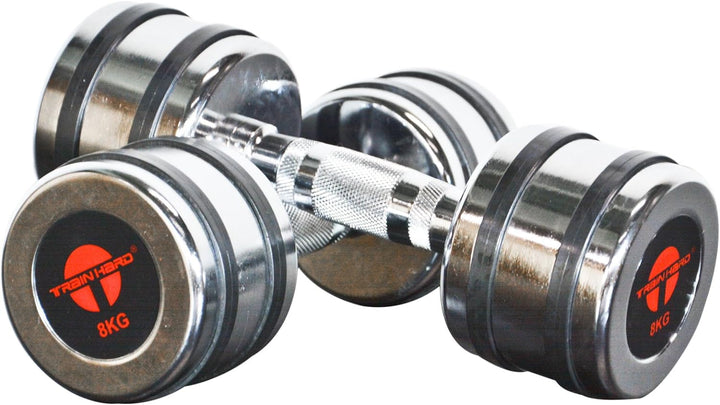 Chrom Hantel Kurzhantel Set Studio Qualität mit Gummiring 1-10 kg/Hantelständer Hantelablage 2 x 8,0