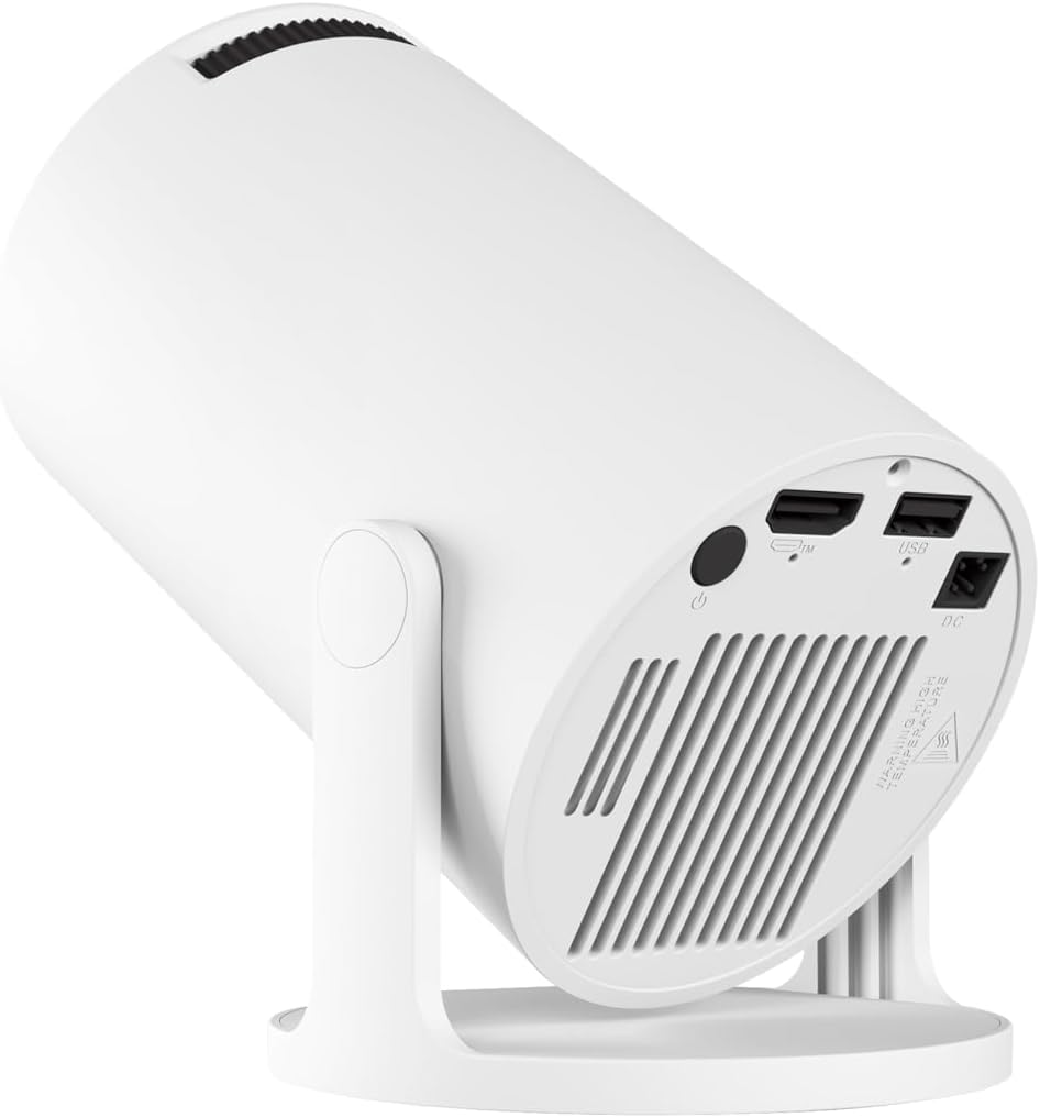 Tragbarer Beamer 4K, 1080P FHD Mini Beamer, kompatibel mit Android und Netflix, WiFi 6, BT 5.0, 180°