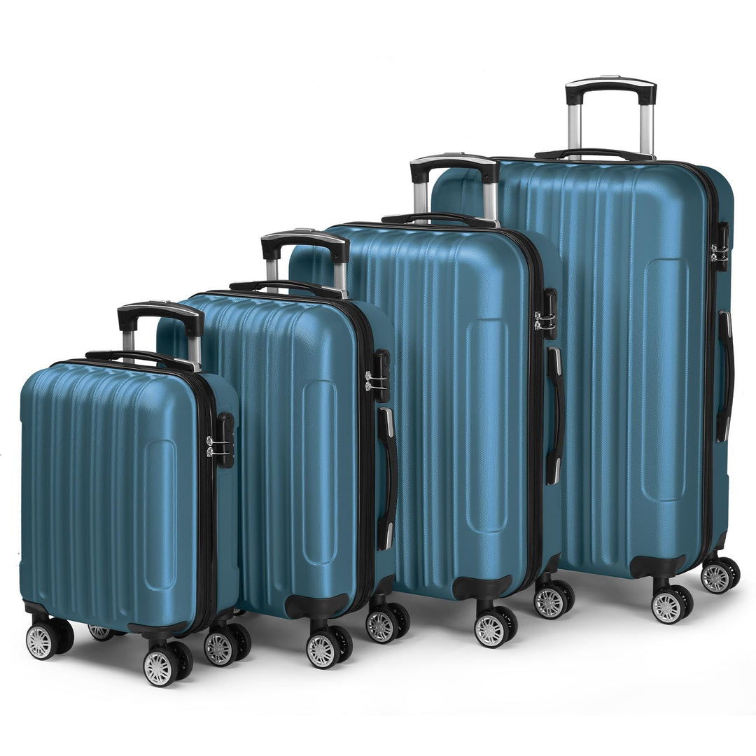 LALAHO Kofferset 3/4/5 teilig, Reisekoffer Set mit Kosmetikkoffer, Hartschalen Koffer Set aus ABS, G