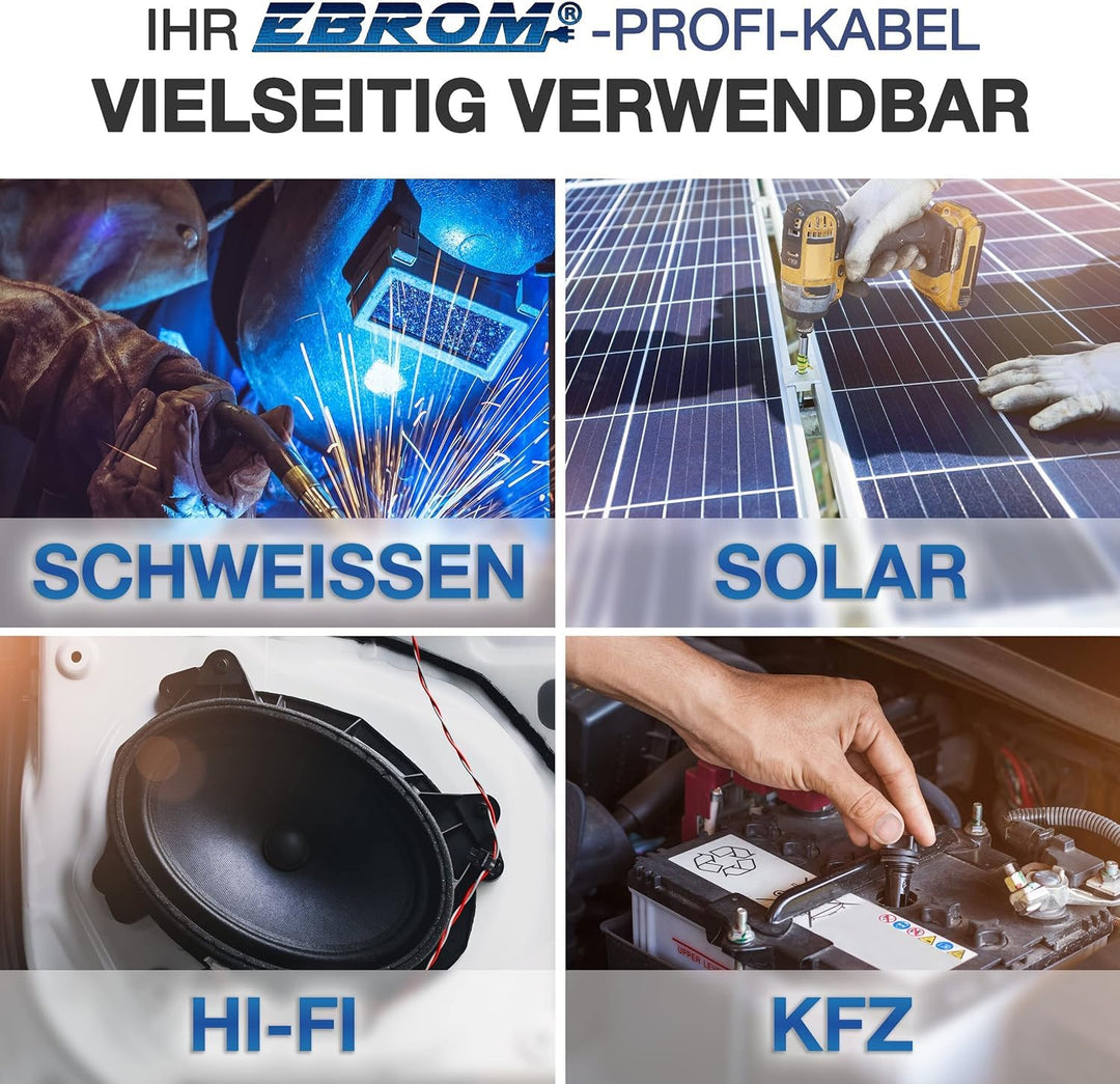 EBROM Batteriekabel hochflexibel Hi-Flex (Hi Flex) 25mm2 Kabel – Meterware in ROT - sehr biegsam – M