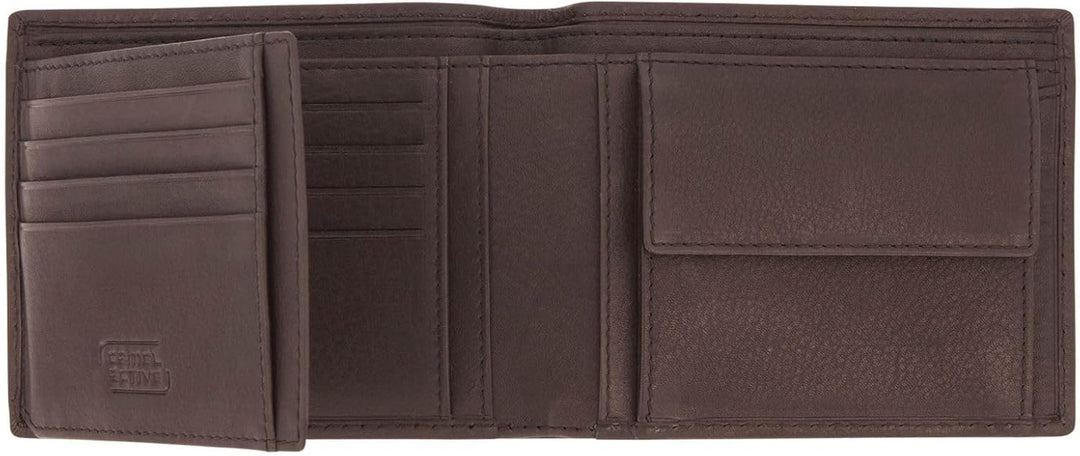 camel active Mali Herren Geldbörse RFID Querformat Leder Mittelgross Braun, Dark Brown