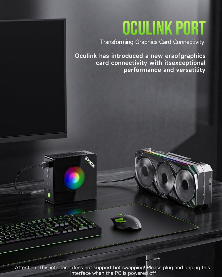 GMKtec K11 Mini PC Gaming Ryzen 9 8945HS 32GB DDR5 RAM 512 GB SSD (8C/16T, bis zu 5,2 GHz) Mini Desk
