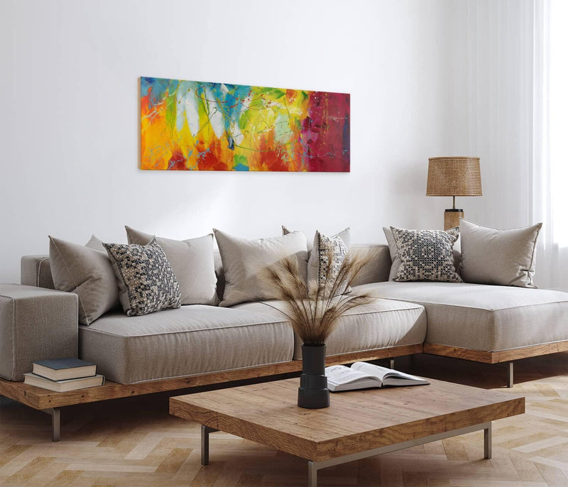 KunstLoft Leinwandbild | 100% HANDGEMALT | 150x50cm | Gemälde &