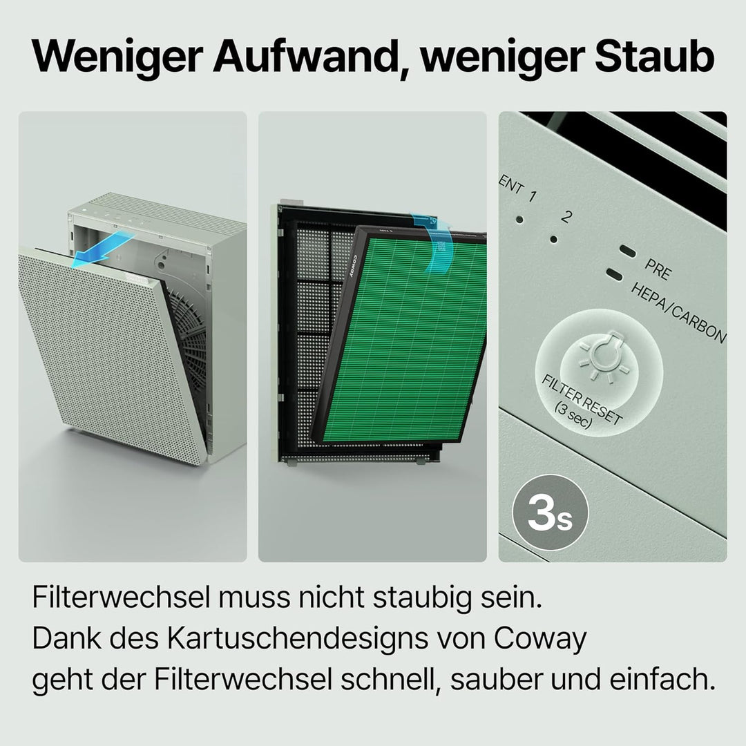 COWAY AIRMEGA 150 Luftreiniger bis zu 73 m², GreenHEPA™ Technologie, Entfernt 99,999% aller Partikel