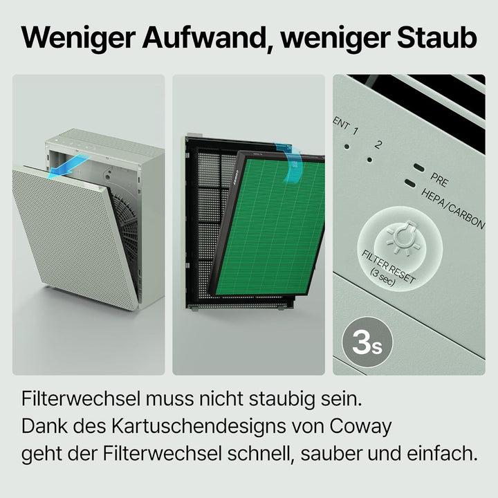 COWAY AIRMEGA 150 Luftreiniger bis zu 73 m², GreenHEPA™ Technologie, Entfernt 99,999% aller Partikel