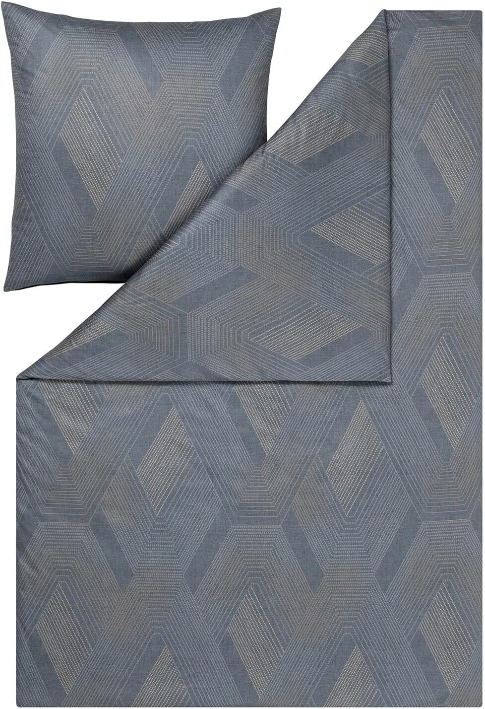 ESTELLA Mako Interlock Jersey Bettwäsche Quinn Graphit 1 Bettbezug 155 x 220 cm + 1 Kissenbezug 80 x