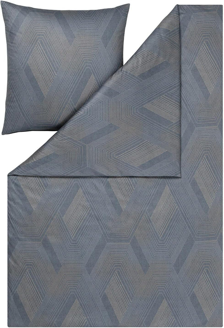 ESTELLA Mako Interlock Jersey Bettwäsche Quinn Graphit 1 Bettbezug 155 x 220 cm + 1 Kissenbezug 80 x
