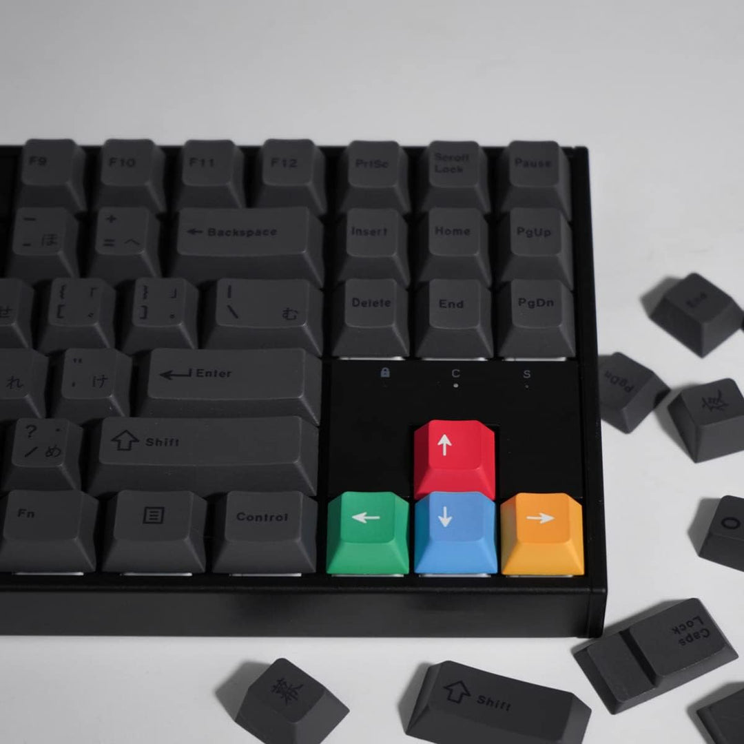 PBT Tastenkappen 130 Tasten Dye Sub Cherry Profile Japanese Gray Keycaps Set for 61/87/104/108 Cherr