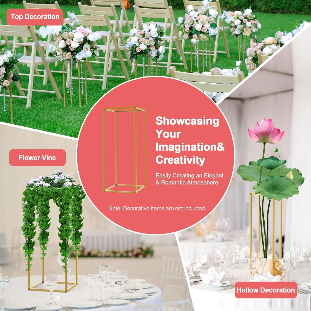 10 Stück Gold Blumenständer, Metall Blumenboden, 60cm Hoch Goldene Blumenhalter Für Home Party Hochz