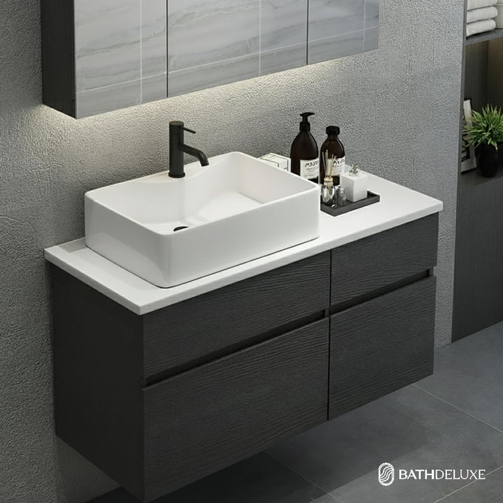 Søvang Wasserhahn Bad – Waschtischarmatur 18,3 cm, Waschbeckenarmatur Schwarz Matt, Anti-Fingerprint
