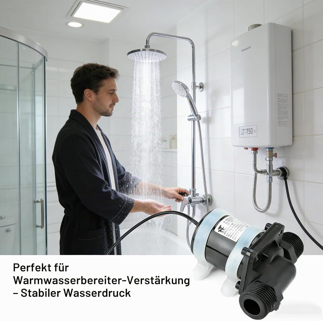 AUNMAS Booster-Wasserpumpe, JT-750 700L/H Mini DC Wasserumwälzpumpe mit Geringem Geräuschpegel und E