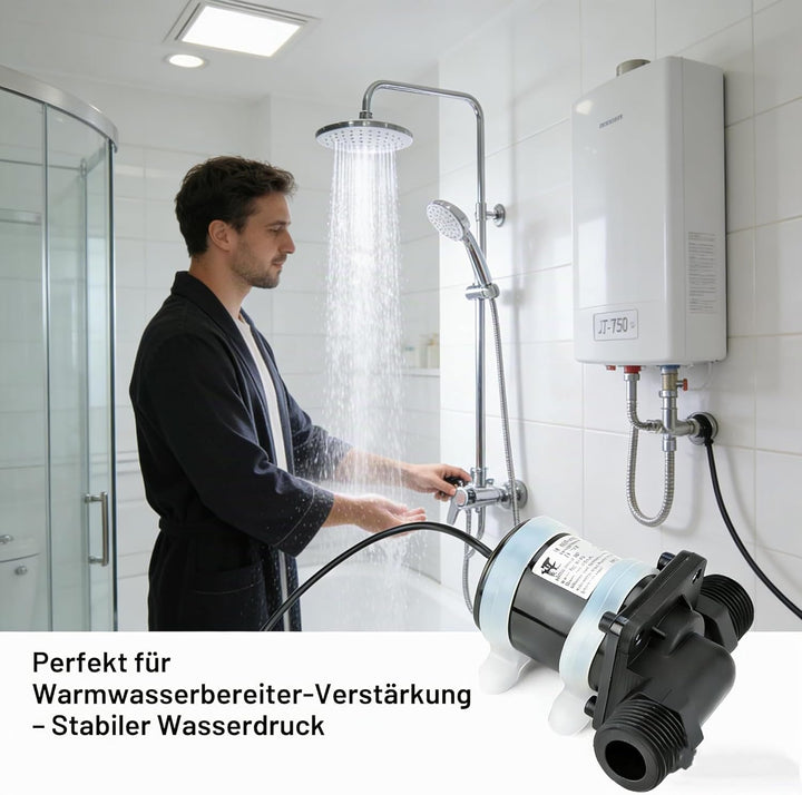 AUNMAS Booster-Wasserpumpe, JT-750 700L/H Mini DC Wasserumwälzpumpe mit Geringem Geräuschpegel und E
