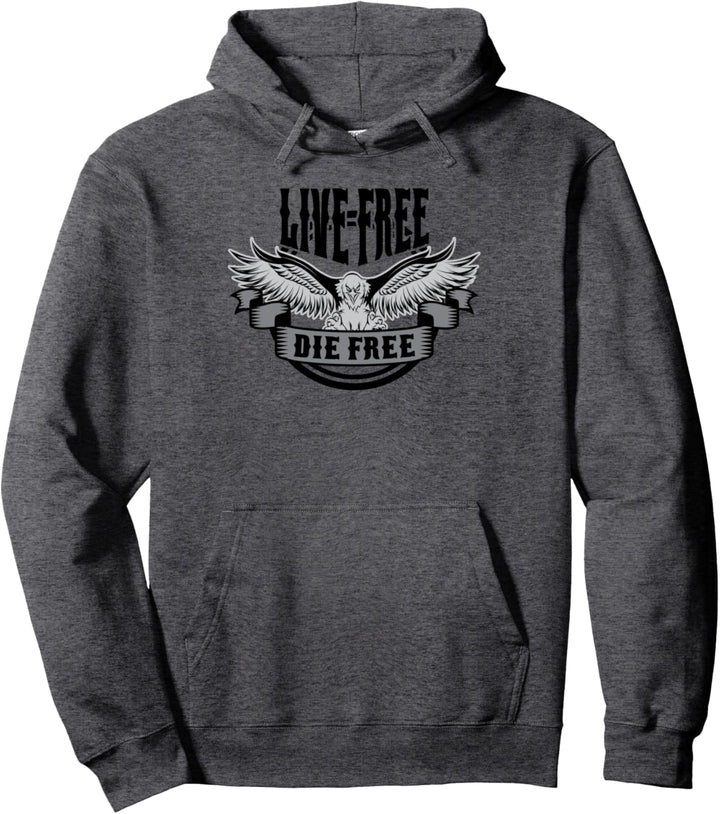 Live Free Die Free Bald Eagle Image Pullover Hoodie