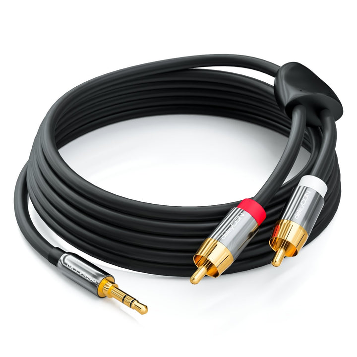 deleyCON 15m Klinkenkabel Cinch Kabel 3,5mm Klinke zu Cinch RCA Stereo Audio Kabel 1x Klinkenstecker