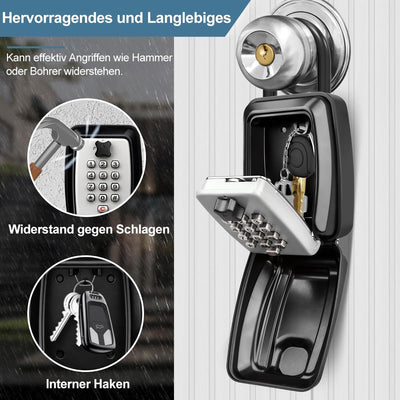 ENONEO Schlüsseltresor mit Zahlencode Schlüsselbox mit Bügel Ultra-Robustes Kleine Schlüsselsafe Aus