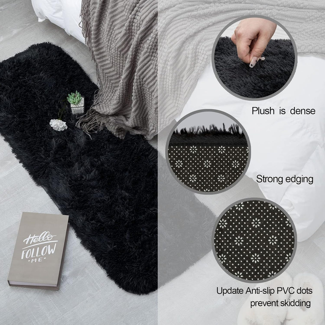 CHOSHOME Teppich Wohnzimmer Moderner Flauschiger Teppiche, Anti-Rutsch Unterseite Waschbarer Teppich