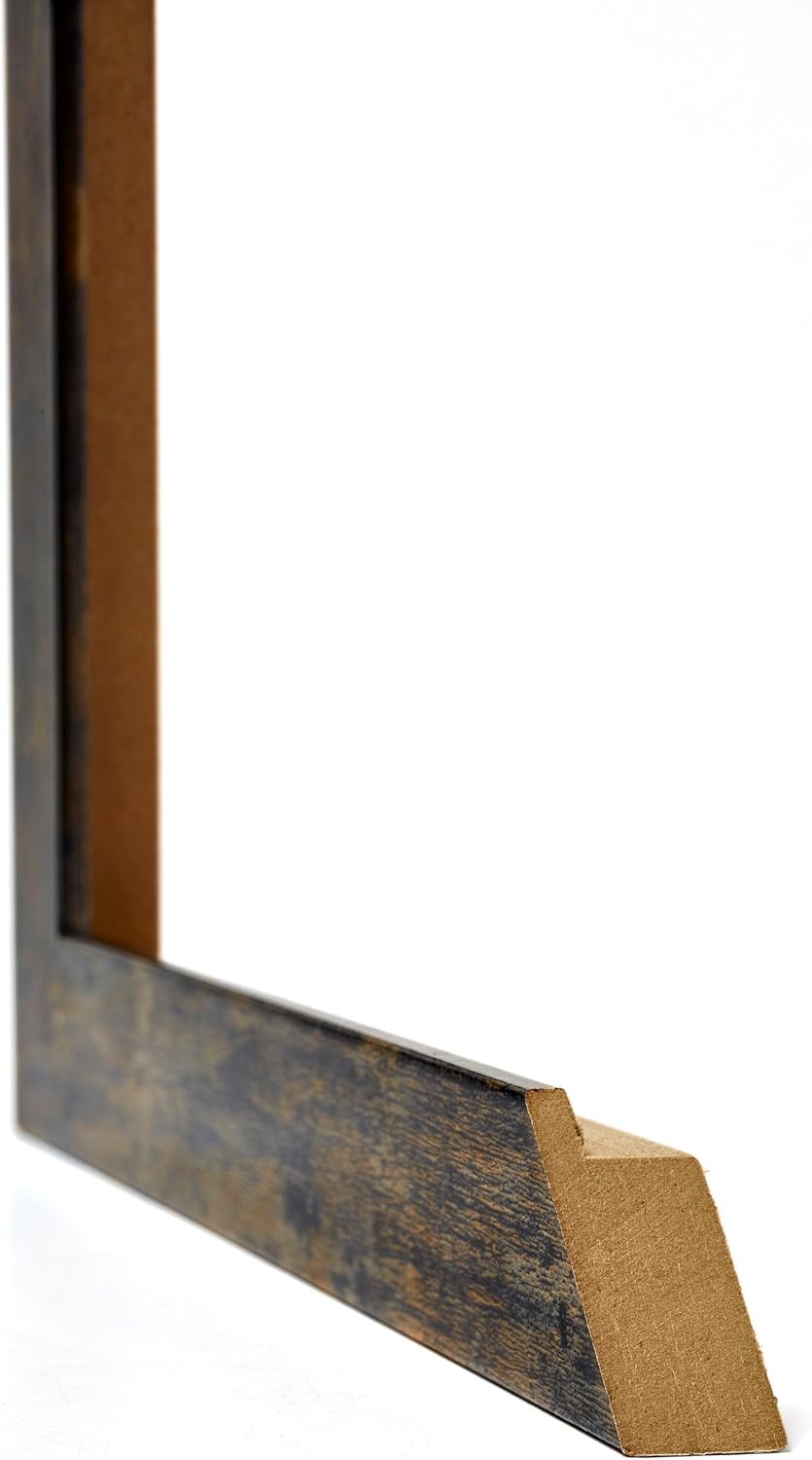 yd. Your Decoration - Bilderrahmen 75x100 cm - Blau Gold Meliert - Bilderrahmen aus MDF mit Acrylgla
