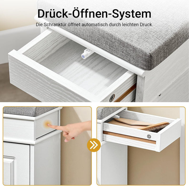 SoBuy Schuhbank mit Sitzkissen Stauraum Schuhschrank Schuhregal schmal platzsparende Sitzbank mit St